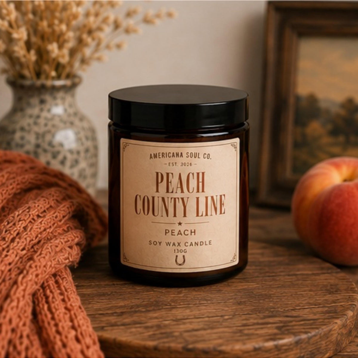 Peach County Line Soy Wax Candle