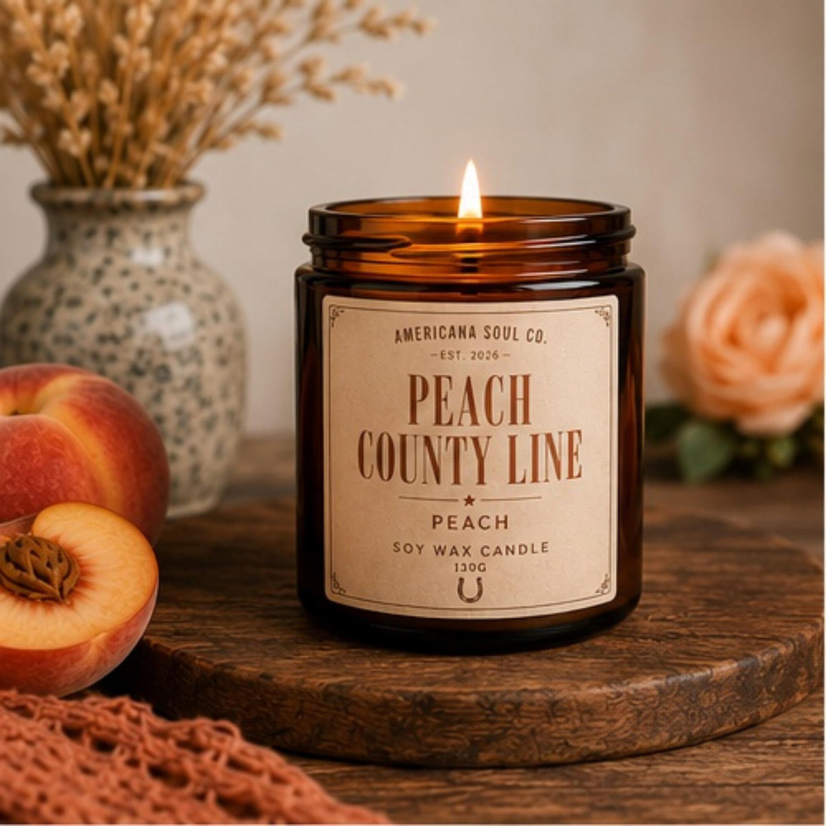 Peach County Line Soy Wax Candle