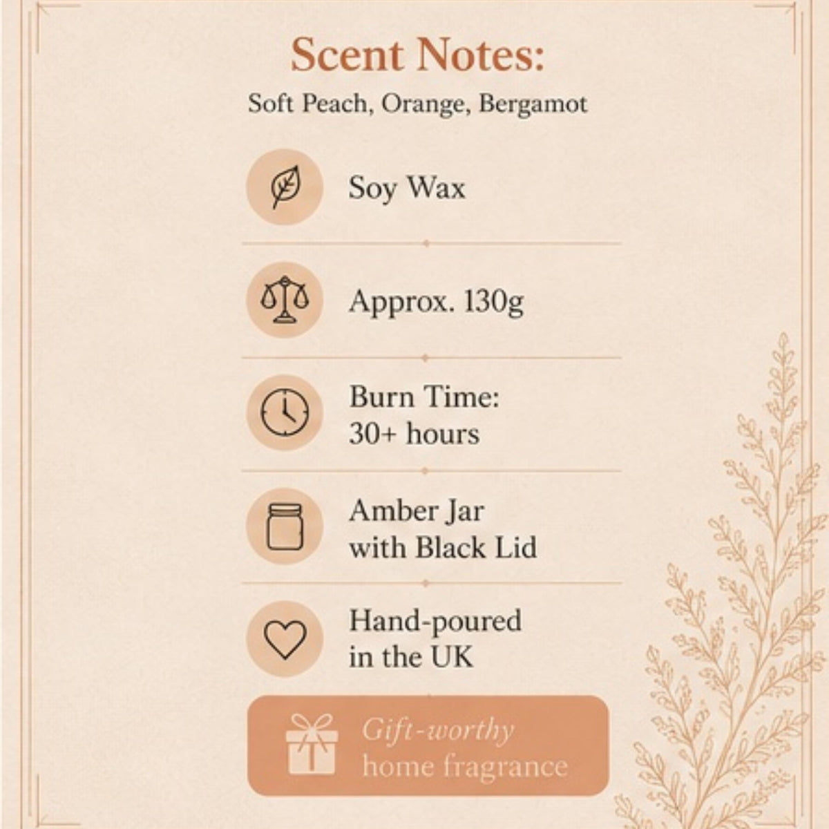 Peach County Line Soy Wax Candle