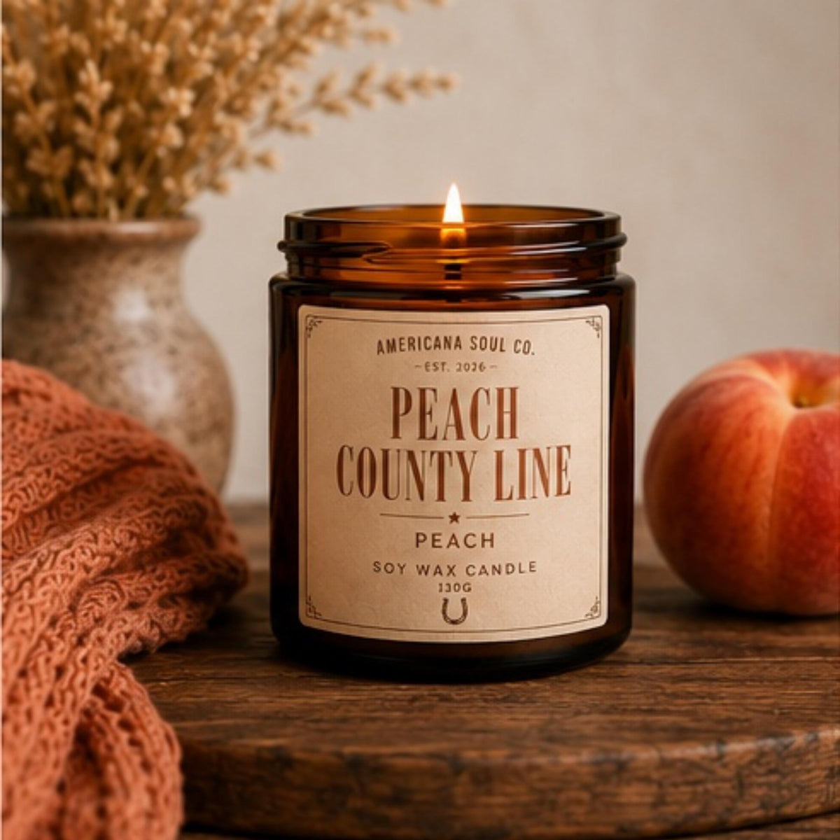 Peach County Line Soy Wax Candle